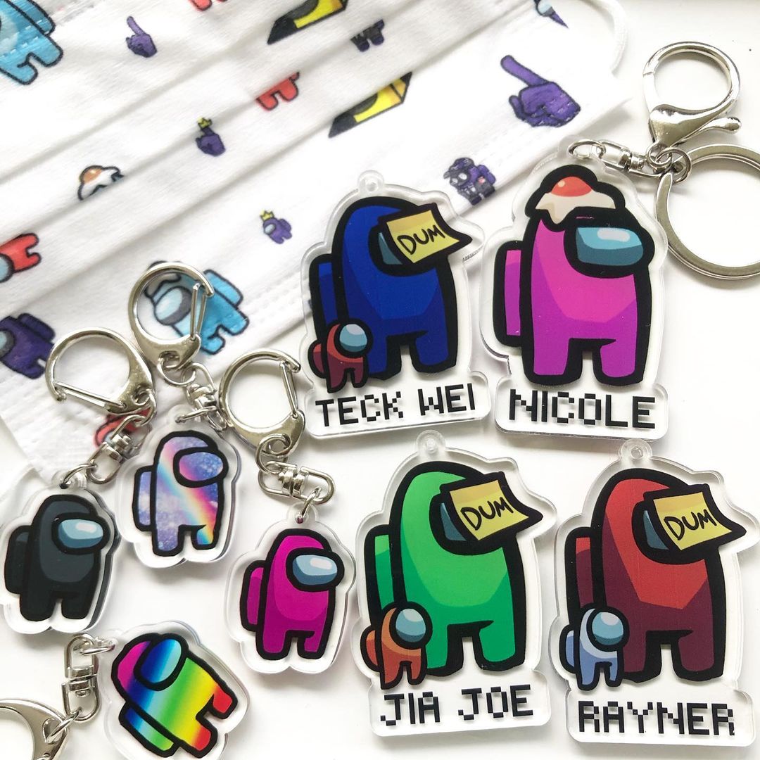 Among Us Name Keychains