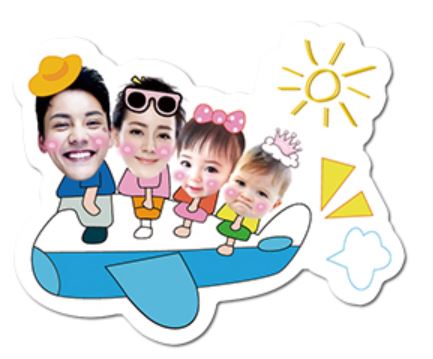 Four Person Cartoon Design Keychain and Magnet