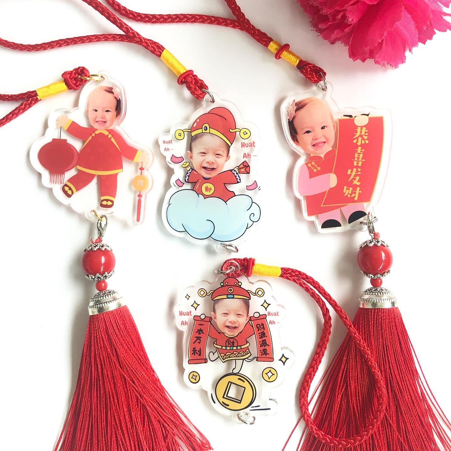 Personalized Chinese New Year Design Keychain Magnet Ornaments Customized