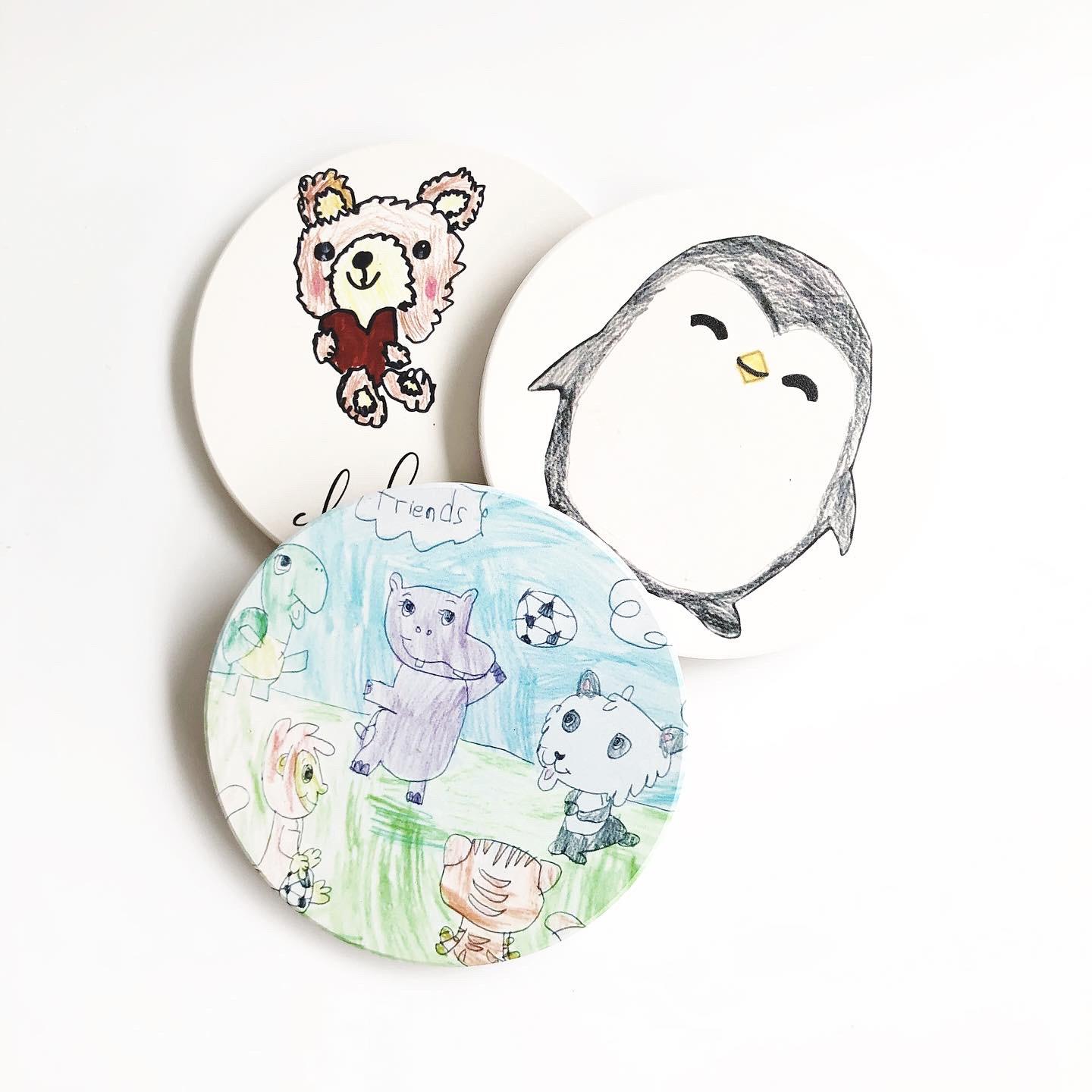 Turn Your Kid's Drawing Into Gifts (Keychain, Magnet, Pillow)