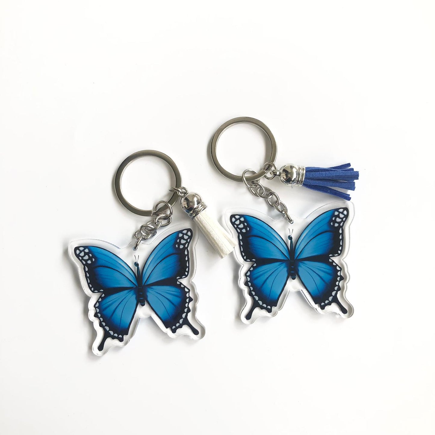 Monarch Butterfly Acrylic Keychain With Faux Tassel