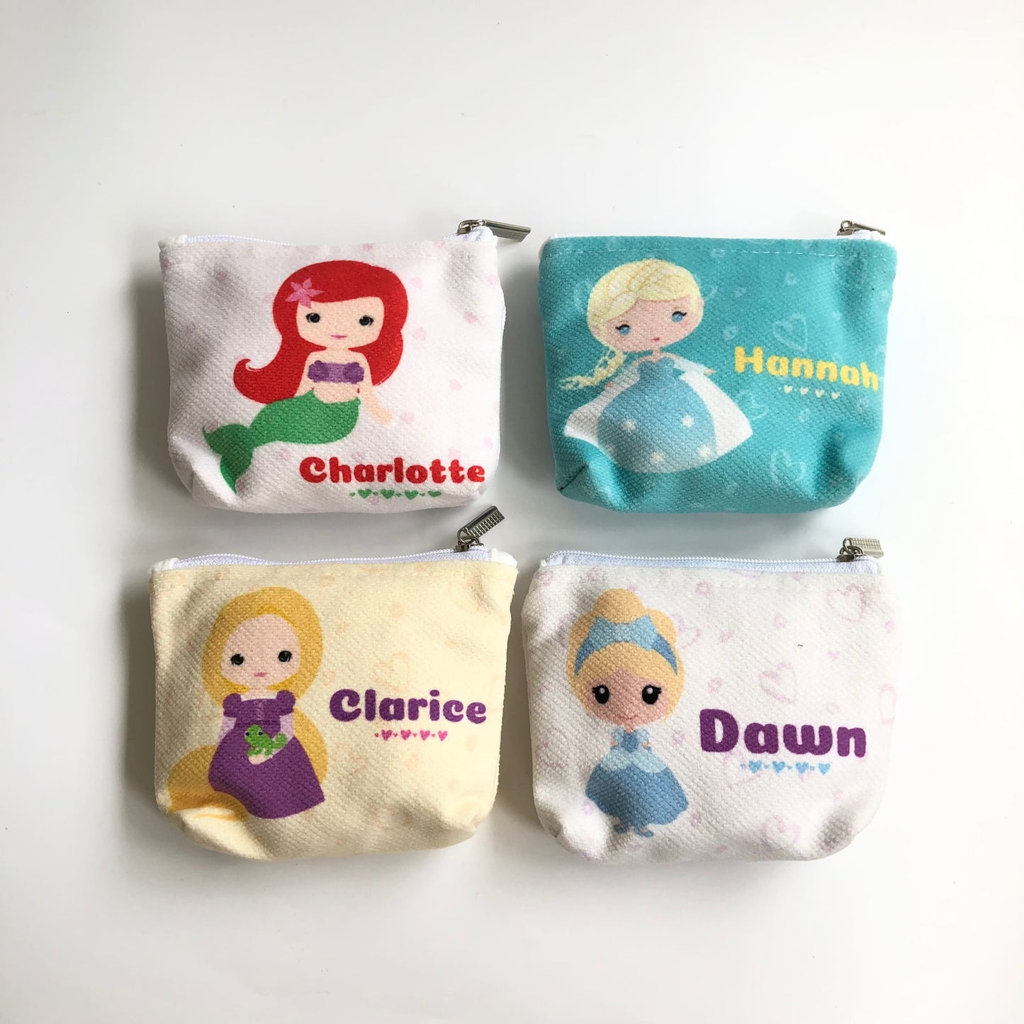 Personalized Disney Princess and Super Heros Zipper Pouch