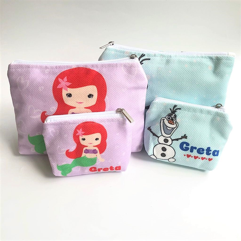 Personalized Disney Princess and Super Heros Zipper Pouch