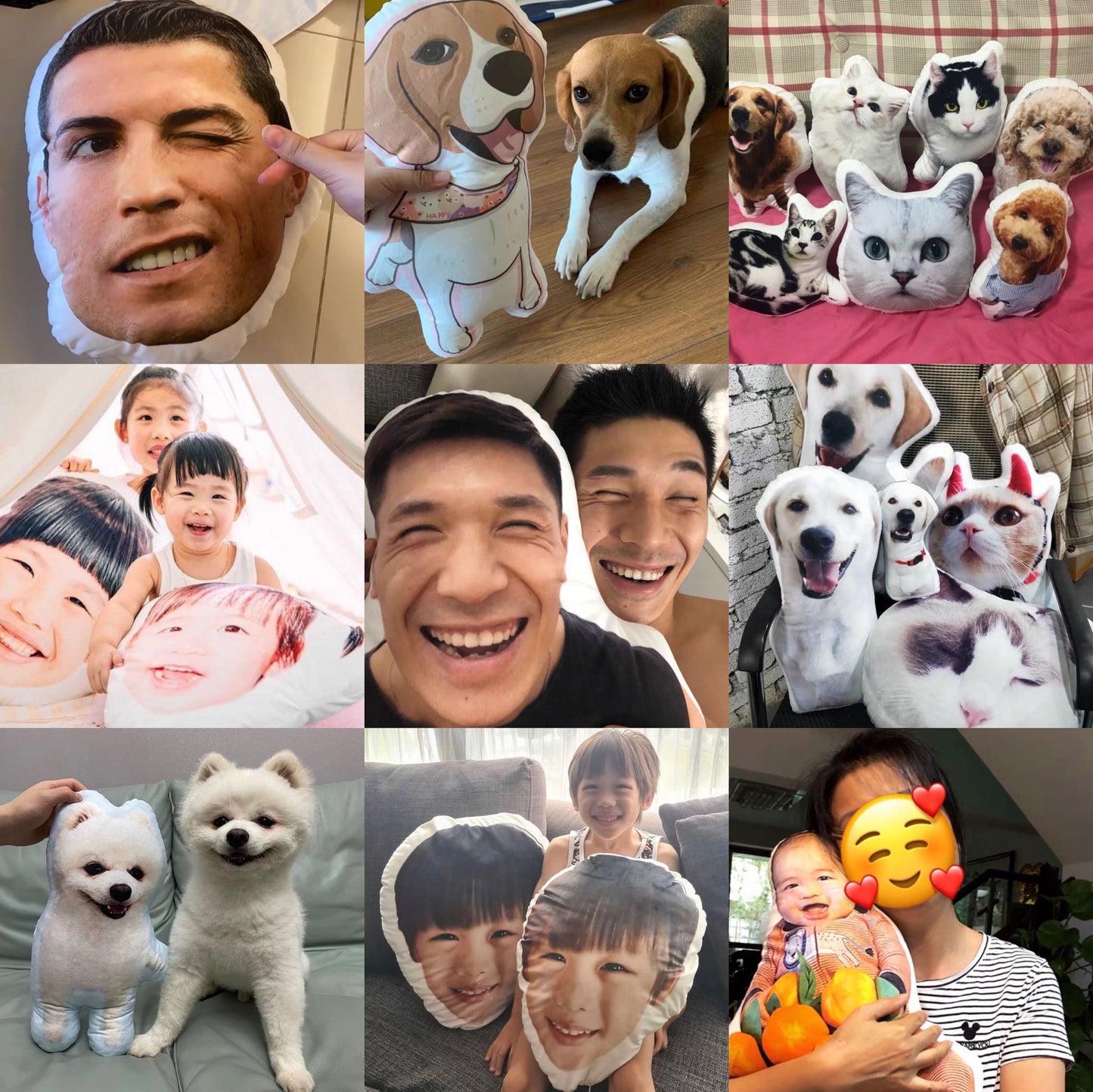 Personalised 3D Photo Pillows | Pet Pillows | Face Pillows