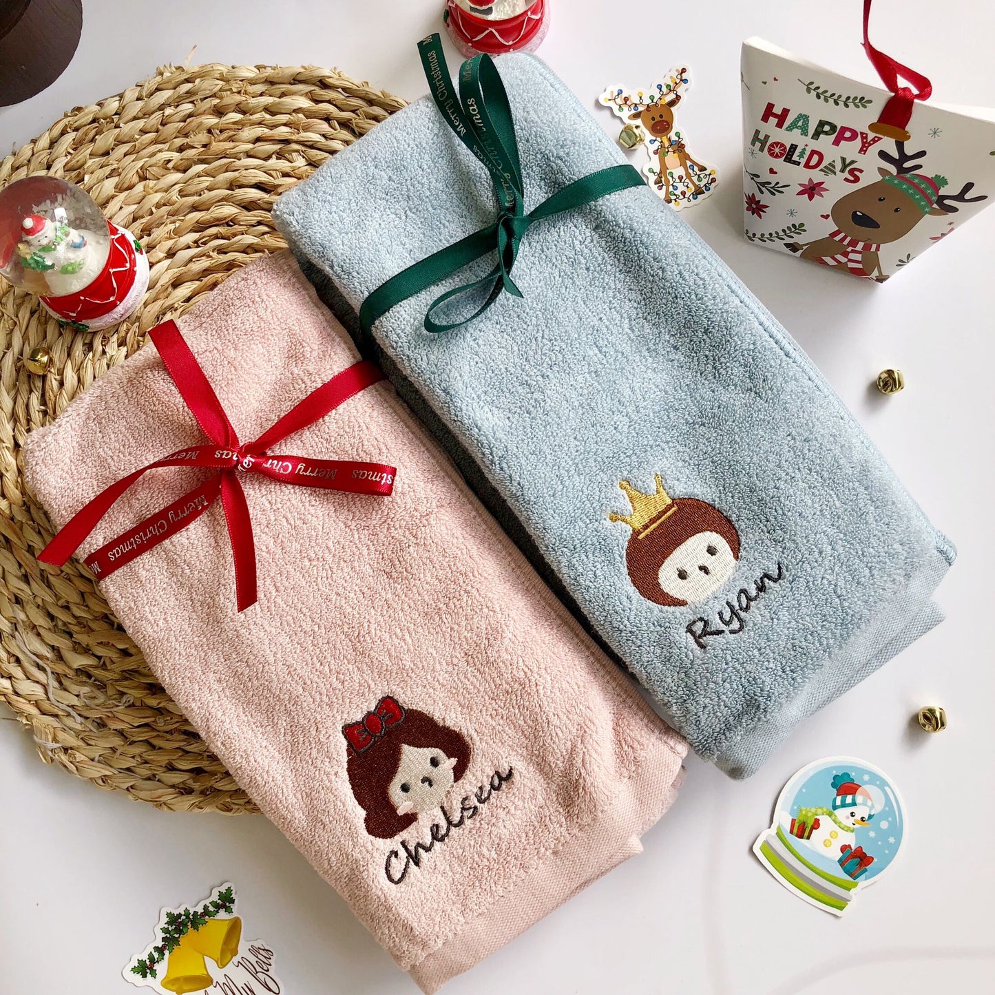Personalized Embroidered Towel with Gift Box