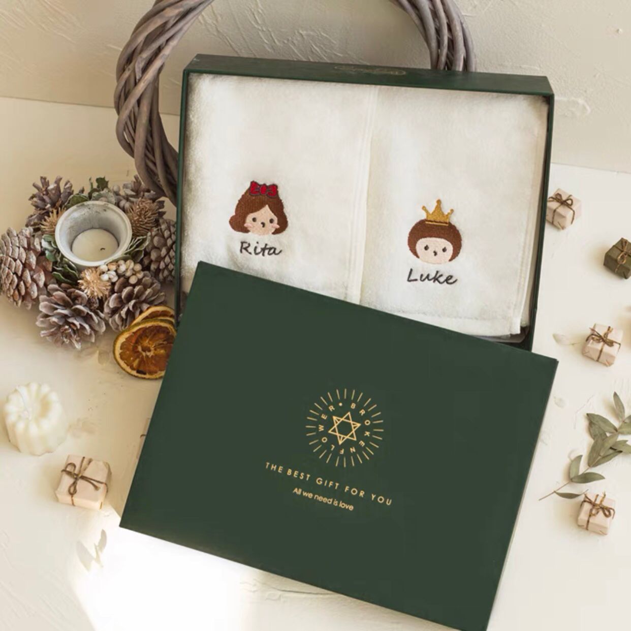 Personalized Embroidered Towel with Gift Box