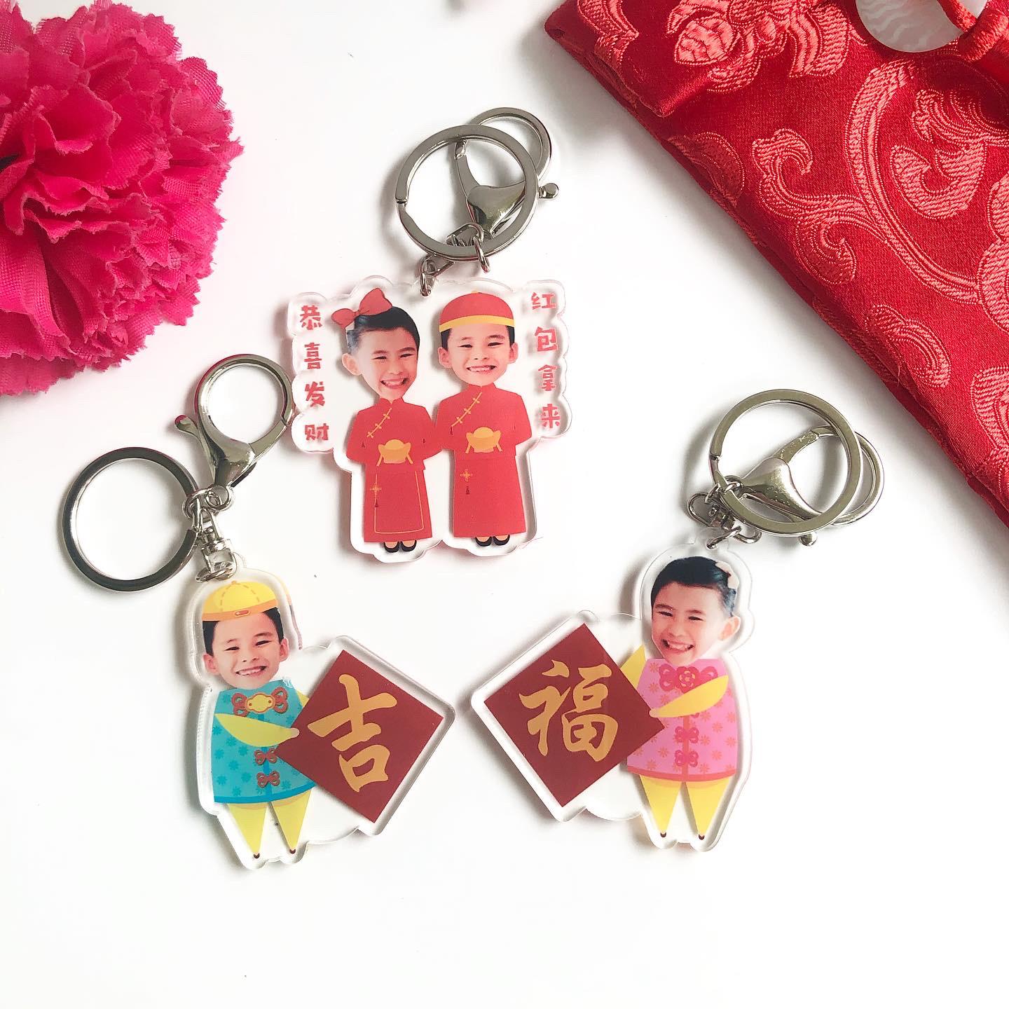 Personalized Chinese New Year Design Keychain Magnet Ornaments Customized