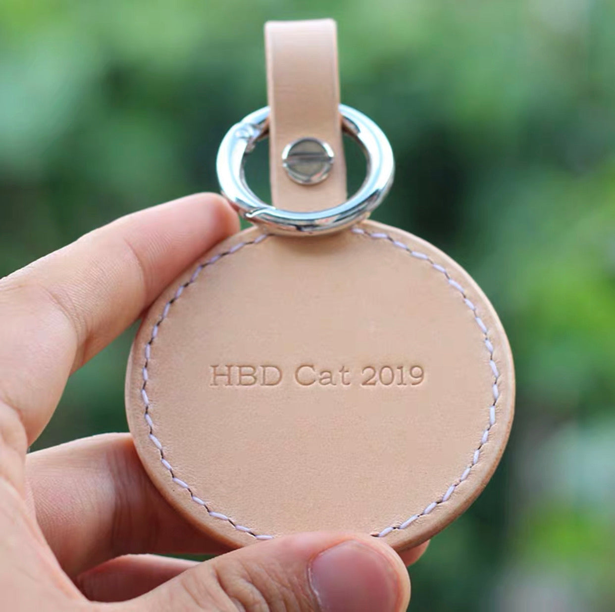 Hand-painted Pets Portrait on Leather Key Ring