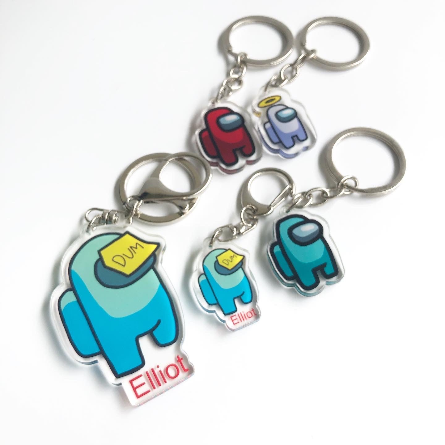Personalized Cartoon Characters Name Keychain (Custom Shape)