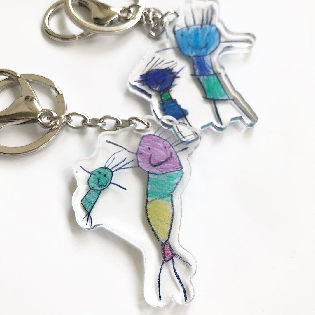 Turn Your Kid's Drawing Into Gifts (Keychain, Magnet, Pillow)