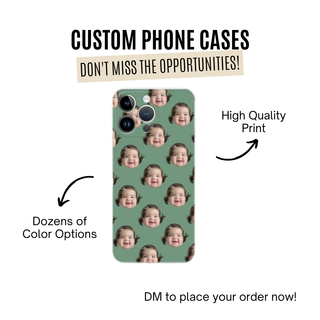 Custom Face Phone Case and Phone Grip Bundle (Pop Socket)