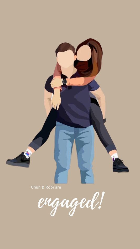 Minimalist Faceless Portrait Personalized Drawing Couple Friends Family Anniversary