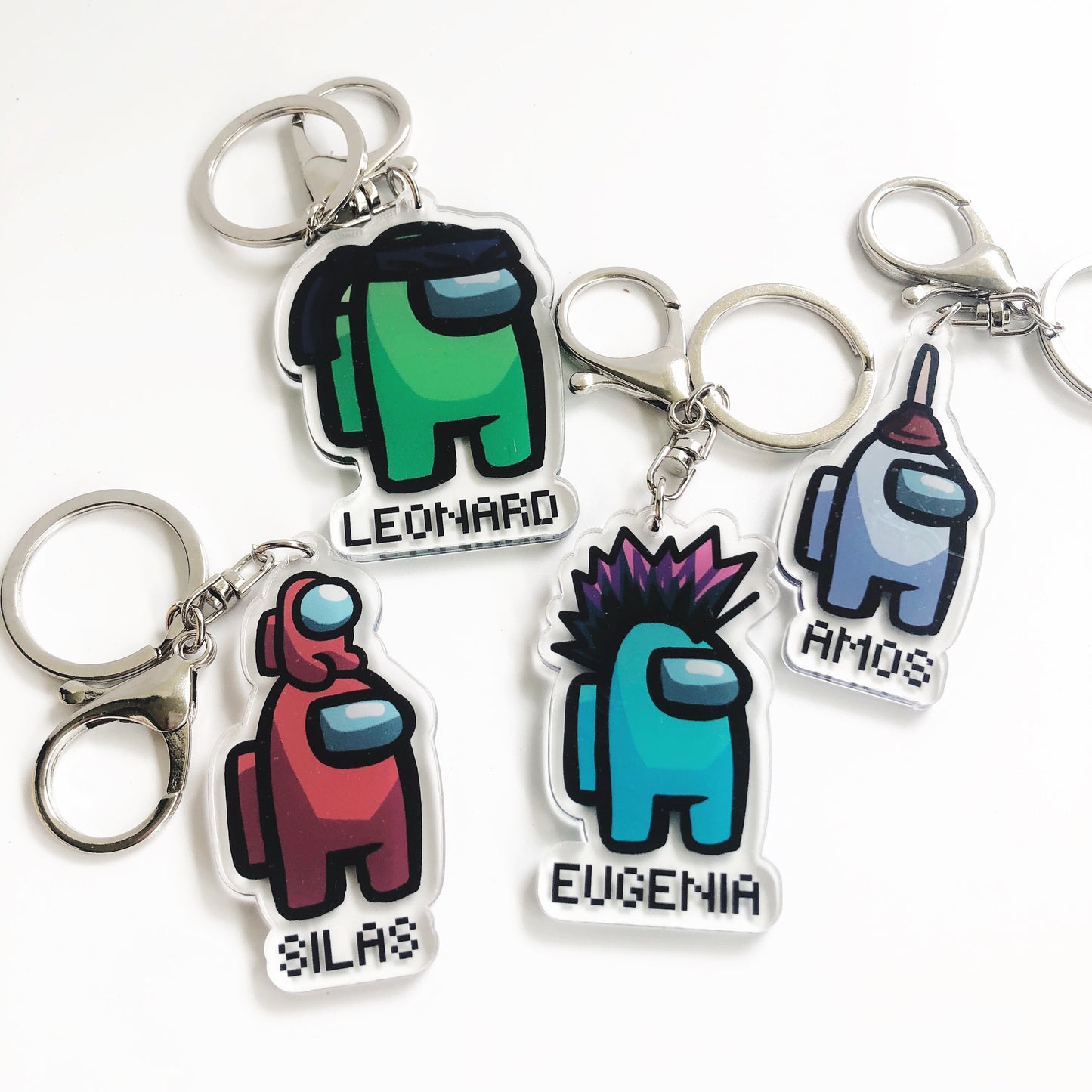 Among Us Name Keychains