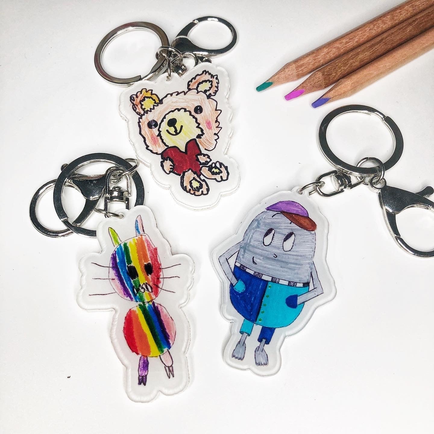 Turn Your Kid's Drawing Into Gifts (Keychain, Magnet, Pillow)