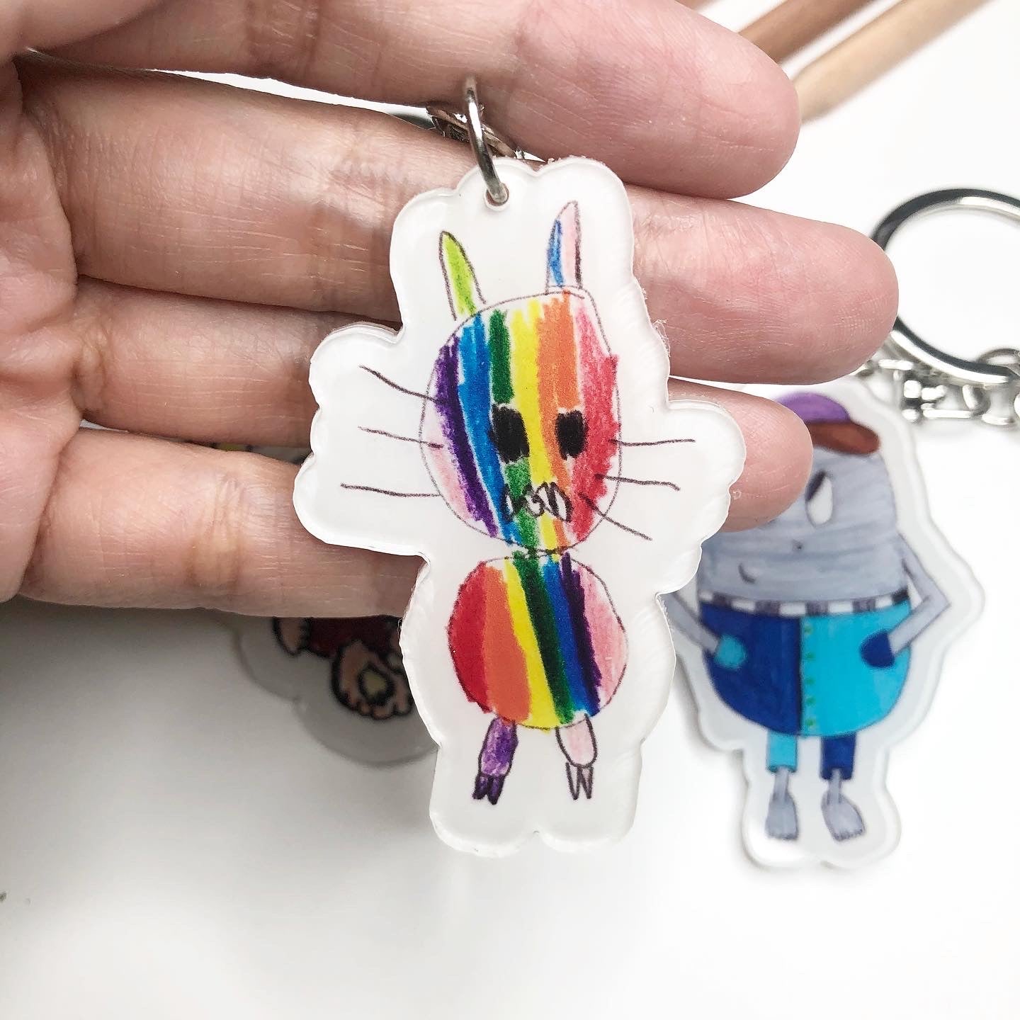 Turn Your Kid's Drawing Into Gifts (Keychain, Magnet, Pillow)