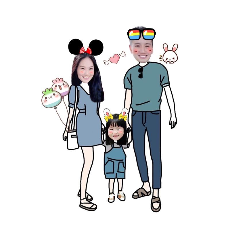 Cartoon Design For Three Person